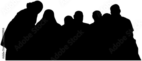 Unity in Shadows: Silhouettes That Blur Identities, Highlighting the Collective Essence