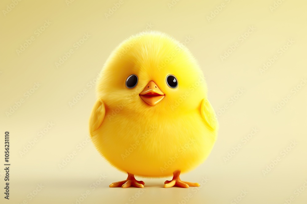 Illustration of yellow chick on the isolate on yellow background Illustration of yellow chick on the isolate on yellow background