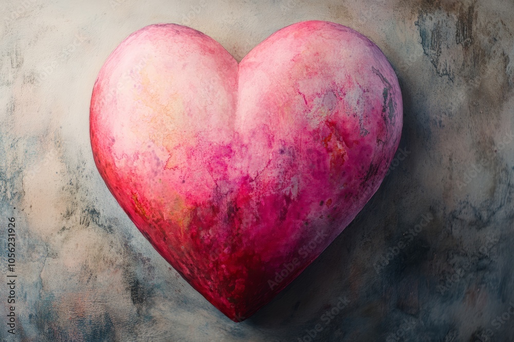 Watercolor Painting of Heart Shape in Vivid Pink Shades, Blending Soft Textures, Artistic Design, Romantic Expression, Abstract Art, Heartfelt Emotions Concept Watercolor Painting of Heart Shape in Vivid Pink Shades, Blending Soft Textures, Artistic Design, Romantic Expression, Abstract Art, Heartfelt Emotions Concept