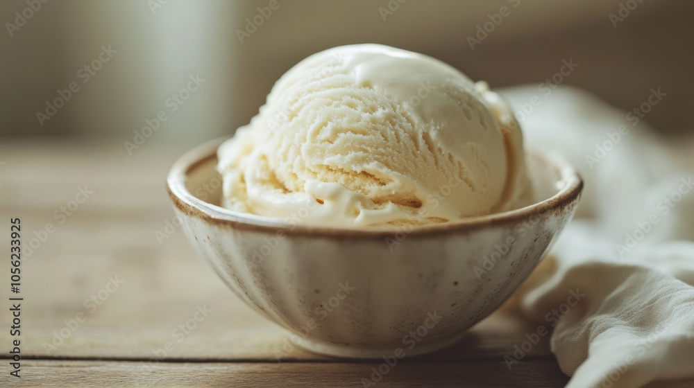 A beautifully styled close-up of a scoop of artisanal ice cream A beautifully styled close-up of a scoop of artisanal ice cream