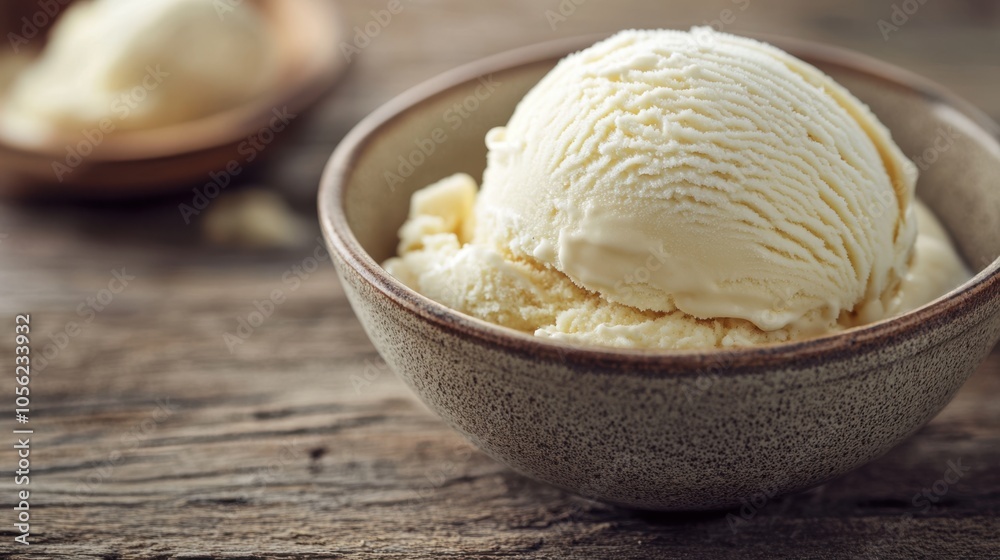 A beautifully styled close-up of a scoop of artisanal ice cream A beautifully styled close-up of a scoop of artisanal ice cream