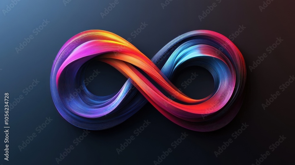 Artistic representation of an infinity logo made from flowing lines, emphasizing movement and continuity in a dynamic design. Artistic representation of an infinity logo made from flowing lines, emphasizing movement and continuity in a dynamic design.