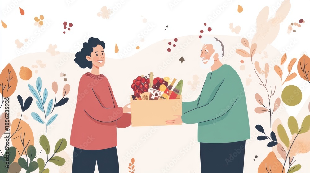 A detailed flat vector illustration showing a young volunteer A detailed flat vector illustration showing a young volunteer