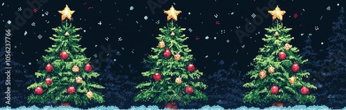 old fashion computer graphic pixel christmas card