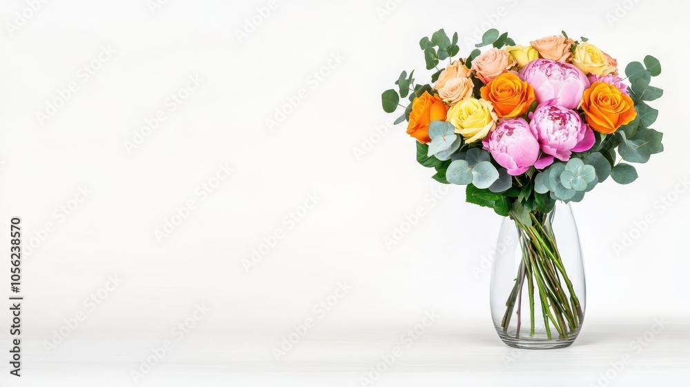 Fototapeta premium A luxurious bouquet of fresh roses
