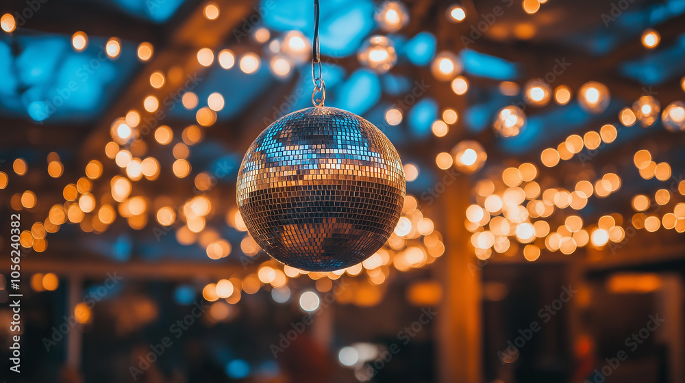 Obraz premium shiny disco ball with light 