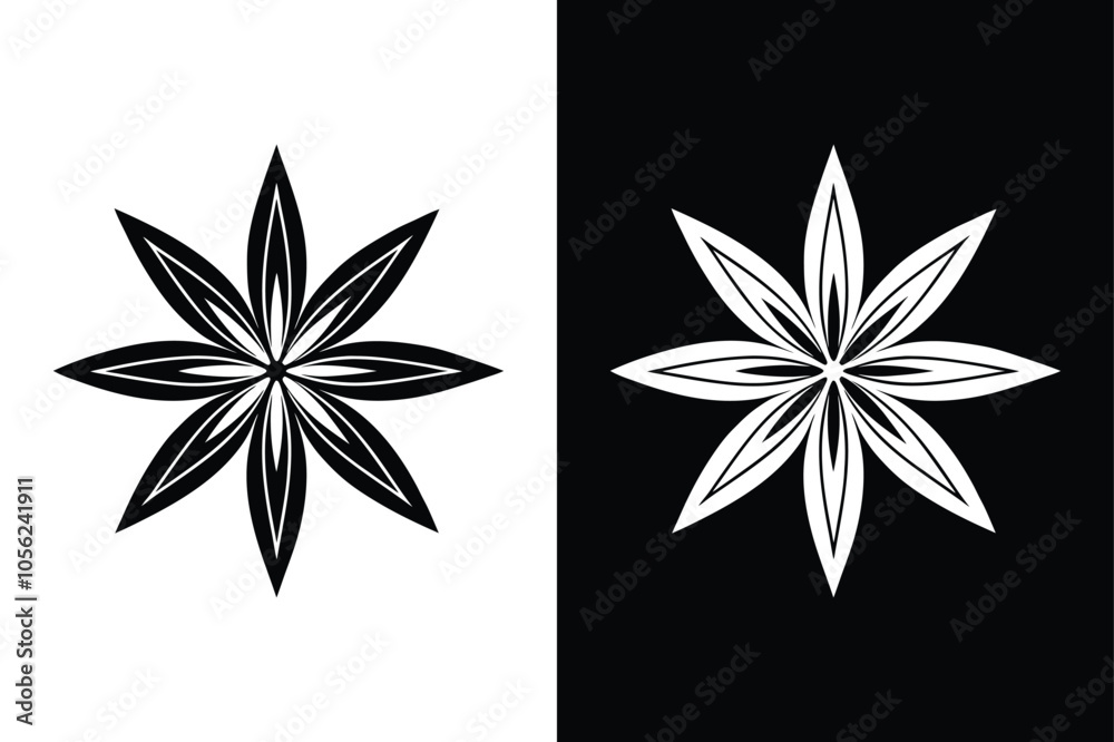 Acanthus icon silhouette vector illustration on a white background. Acanthus icon silhouette vector illustration on a white background.