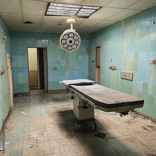 A neglected pathology unit within an abandoned hospital