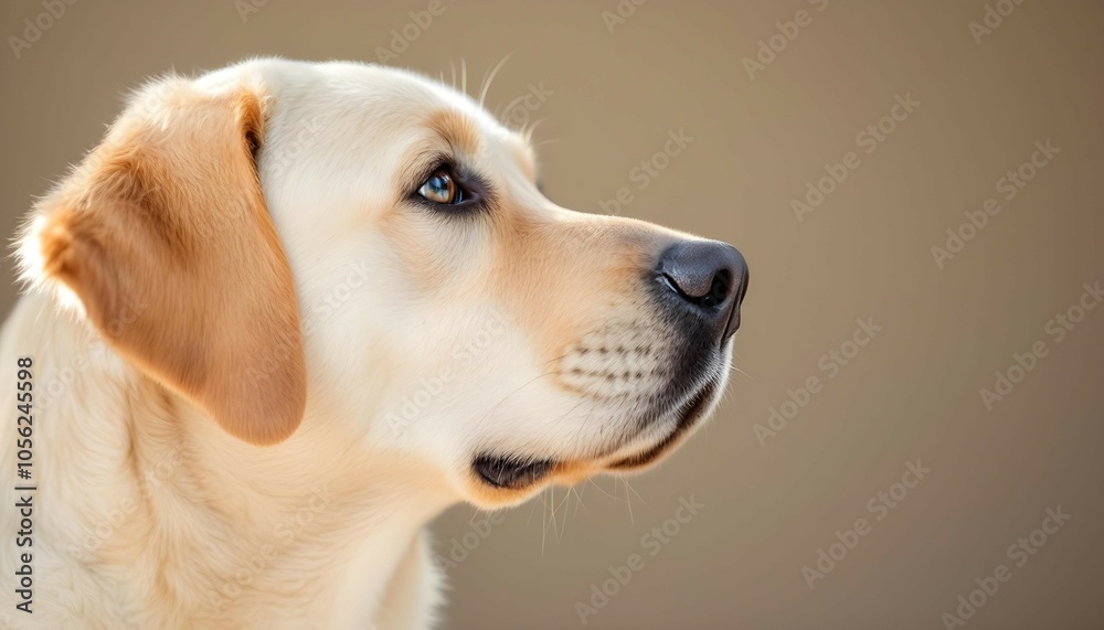 Adorable Labrador Retriever Side Profile with Soft Natural Lighting and Blurred Background Adorable Labrador Retriever Side Profile with Soft Natural Lighting and Blurred Background