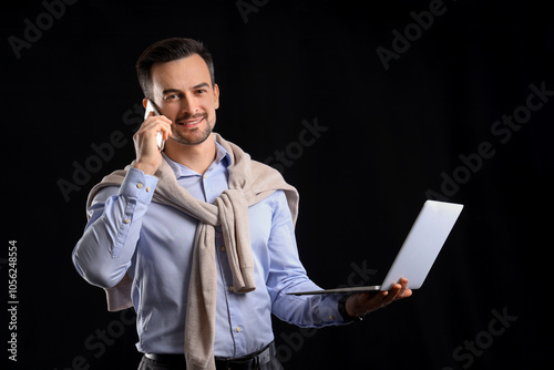 Handsome businessman with l...