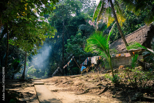 Cabin in the woods Guatemala Livingstone Waterfall Seven Altars  photo