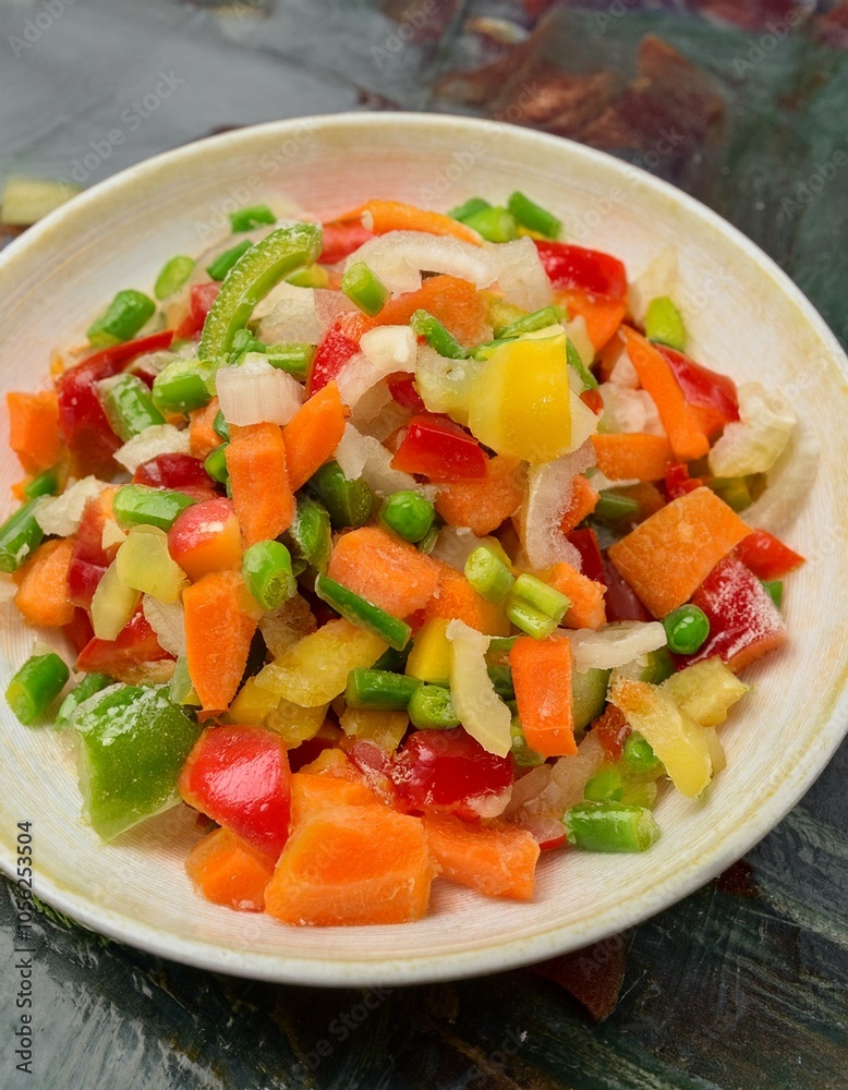 Fresh chopped veggies in bowl Fresh chopped veggies in bowl