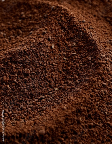 Close up of ground coffee