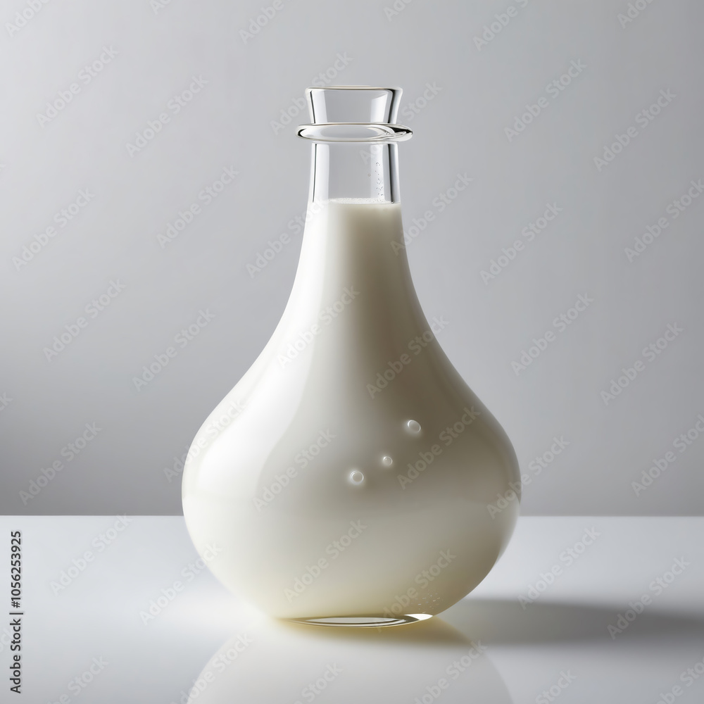 Elegant Glass Sculpture of Kefir Fermented Milk Drink in Soft Milky White, Modern Design, Reflective Qualities, Exquisite Craftsmanship, Generative AI Elegant Glass Sculpture of Kefir Fermented Milk Drink in Soft Milky White, Modern Design, Reflective Qualities, Exquisite Craftsmanship, Generative AI