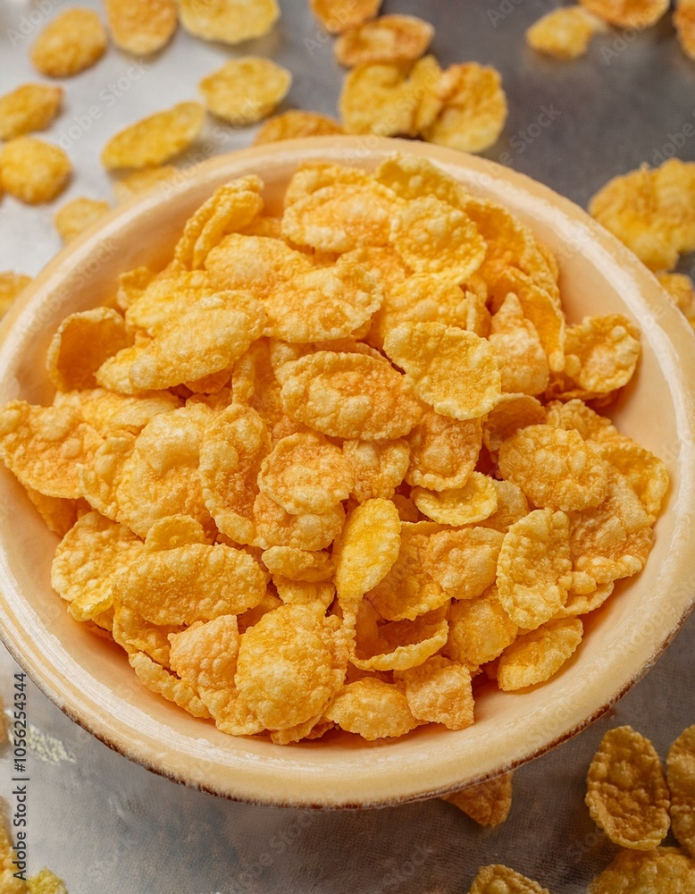 Bowl of crispy corn flakes Bowl of crispy corn flakes