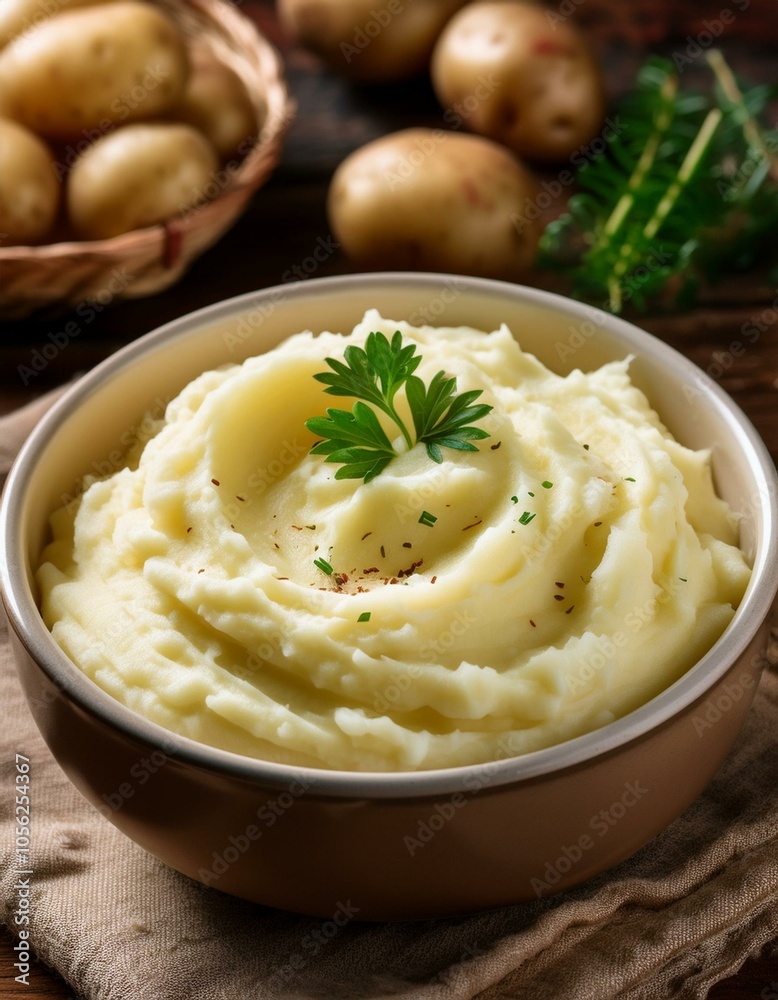 Creamy mashed potatoes in a bowl Creamy mashed potatoes in a bowl