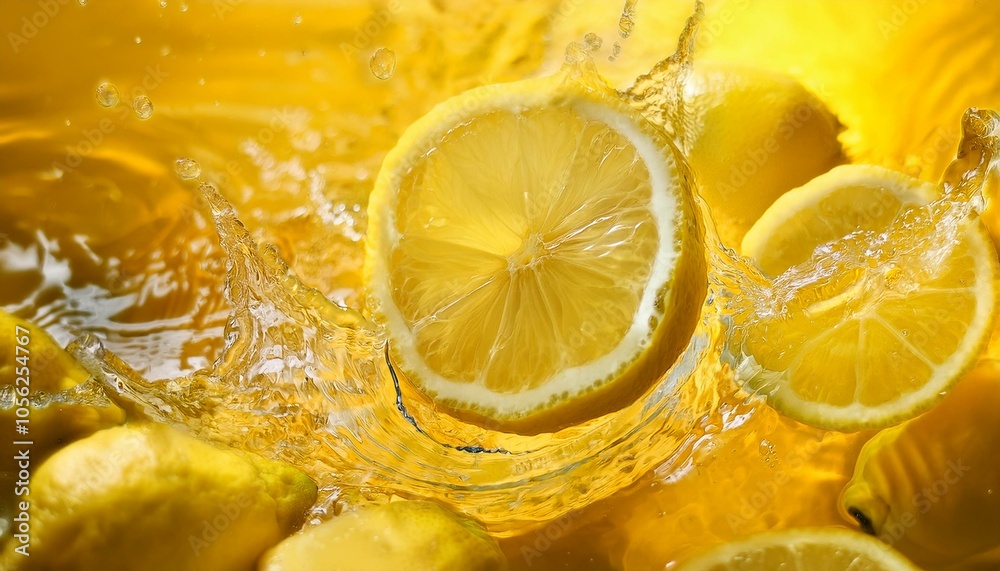Lemons splash in water Lemons splash in water
