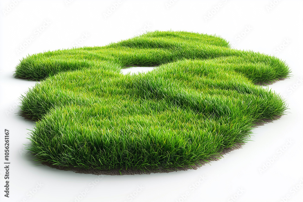 Fototapeta premium Bending grass field creating a unique isolated landscape with vibrant green hues under bright lighting conditions