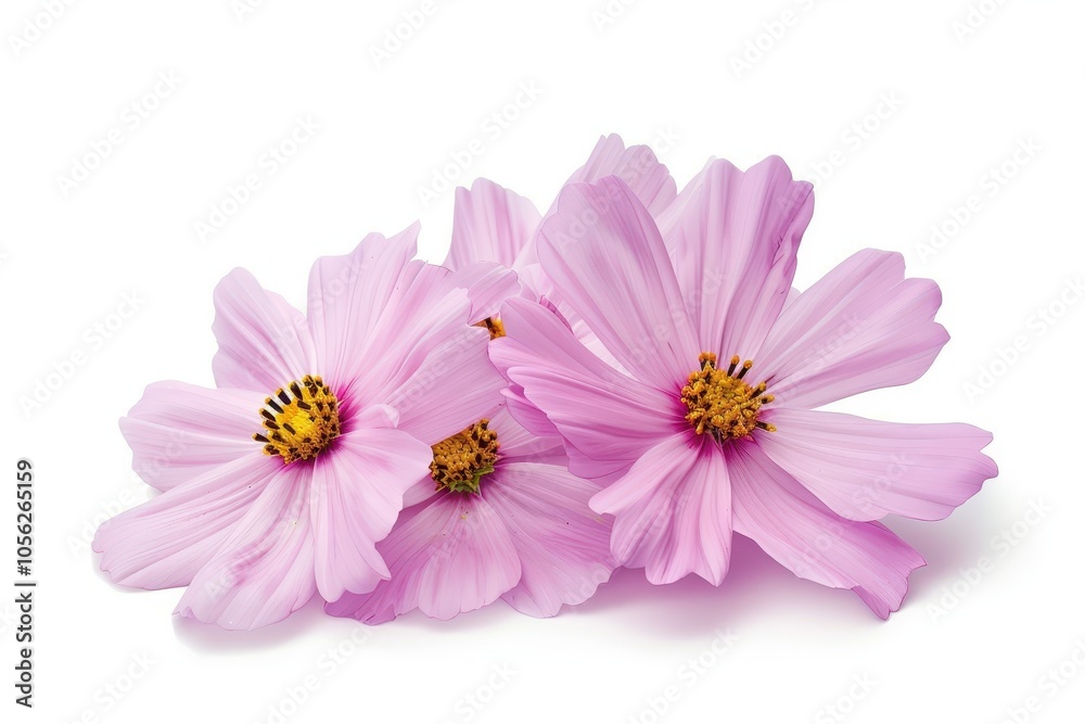 Pink cosmos flower on white background Pink cosmos flower on white background