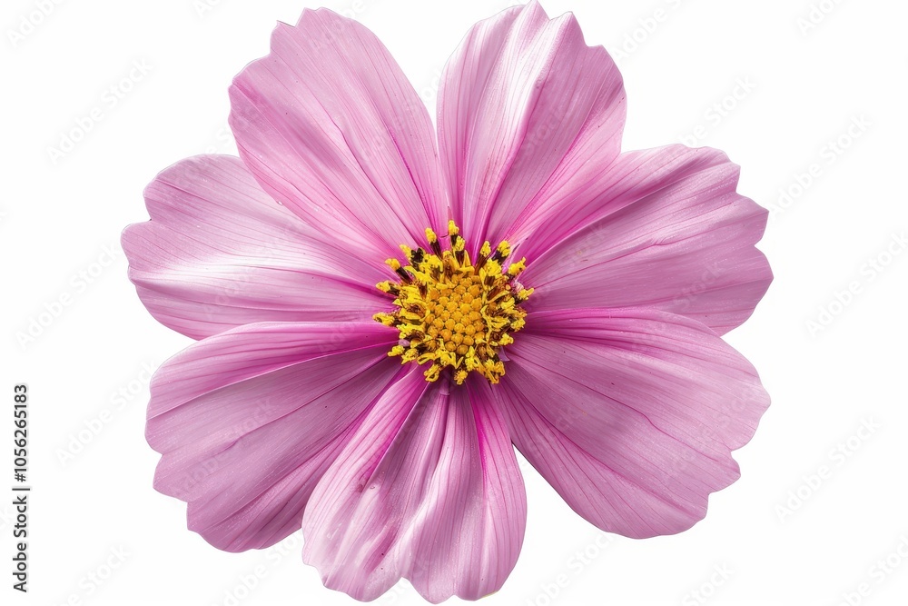 Pink Cosmos flower with white background and clipping path Pink Cosmos flower with white background and clipping path