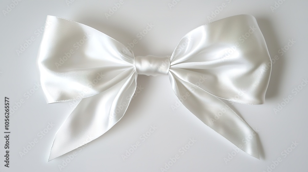 A beautiful white satin bow, elegantly tied, perfect for embellishments or accessories. A beautiful white satin bow, elegantly tied, perfect for embellishments or accessories.