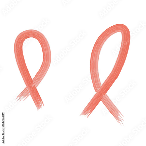 Set of 4 red awareness ribbon icons, simple icon illustration - Multiple Sclerosis, drunk driving prevention, drug prevention, HIV/AIDS awareness.