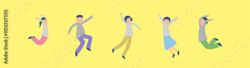 ジャンプする人々のイラスト