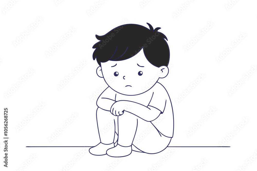Capturing Childhood Emotions Sad Toddler Boy Sitting on the Floor Capturing Childhood Emotions Sad Toddler Boy Sitting on the Floor