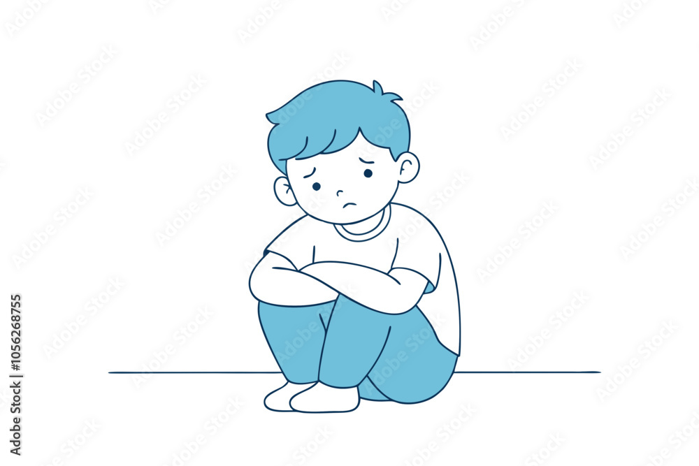 Capturing Childhood Emotions Sad Toddler Boy Sitting on the Floor Capturing Childhood Emotions Sad Toddler Boy Sitting on the Floor