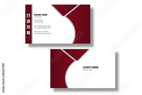 Modern business card double-sided creative  template.wth dark brown and white colourful Horizontal and  layout vector illustration.
