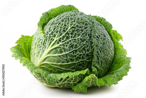 Fresh cabbage isolated on white. 