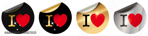 J'AIME SUR ÉTIQUETTE RONDE