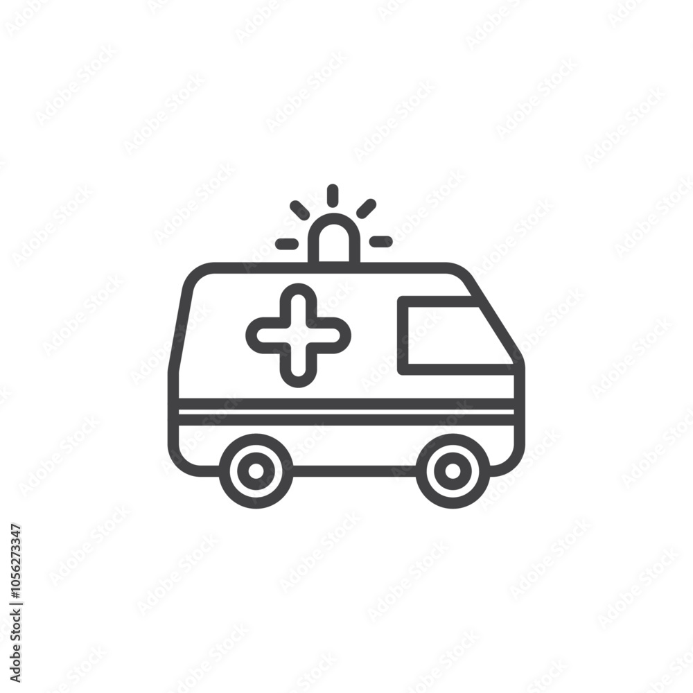 Ambulance icon Symbol mark in filled style Ambulance icon Symbol mark in filled style