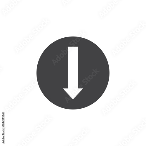 Arrow down icon Symbol mark in filled style