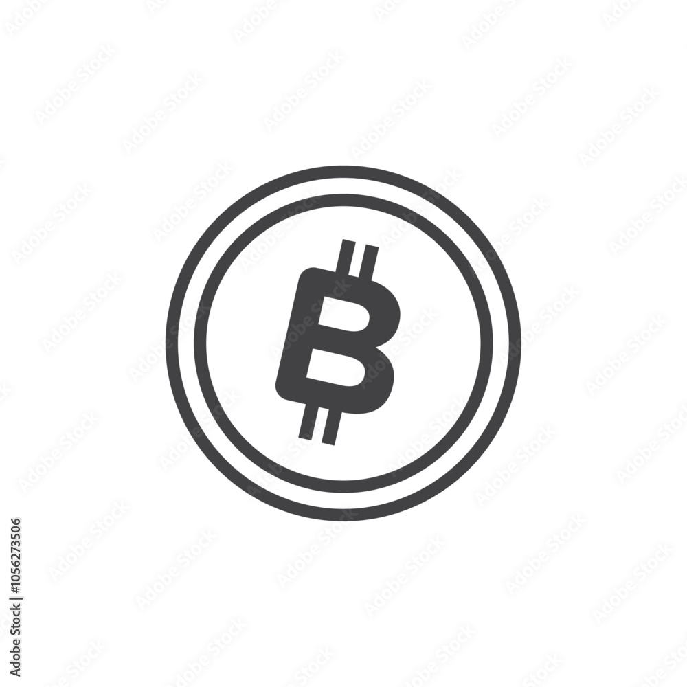Bitcoin Icon Symbol mark in filled style Bitcoin Icon Symbol mark in filled style