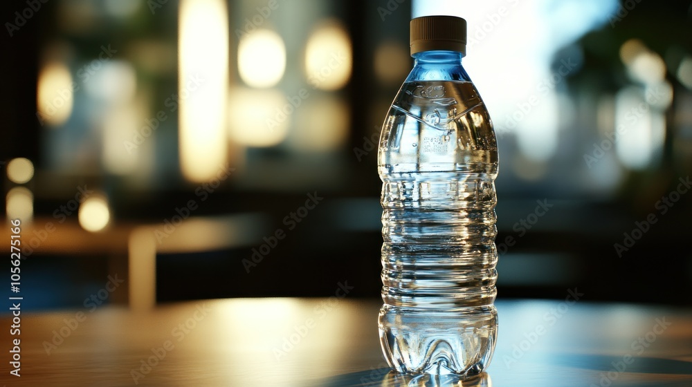 A bottle of water on a table A bottle of water on a table