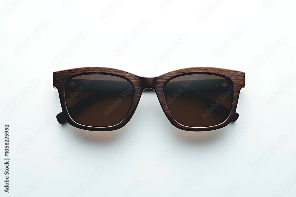 Chocolate brown wood frame sunglasses eco-friendly fashion mockup