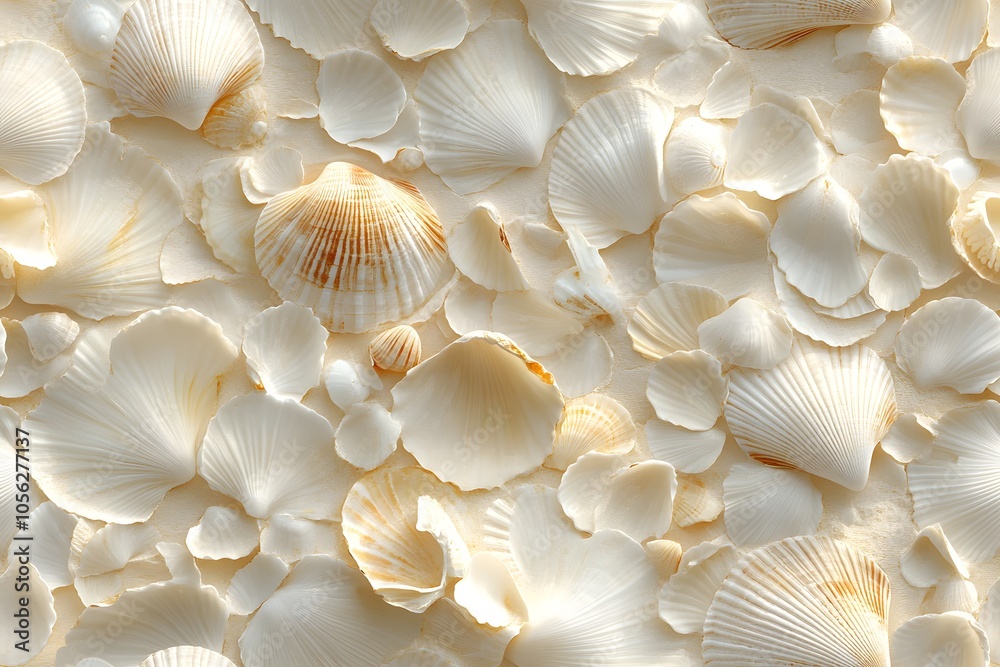 Light shells texture background, seamless, tiled Light shells texture background, seamless, tiled