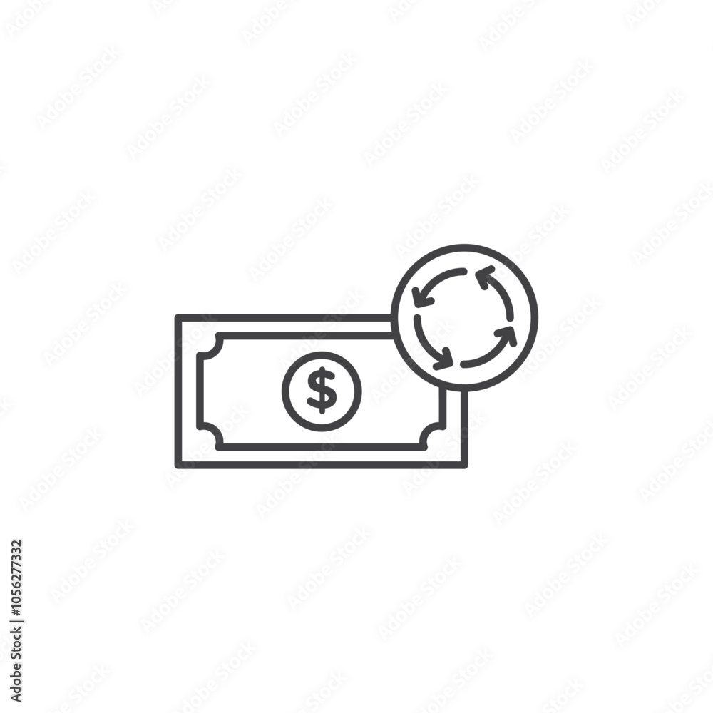 Cash flow icon Symbol mark in filled style Cash flow icon Symbol mark in filled style