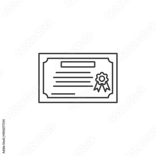 Certificate icon Symbol mark in filled style