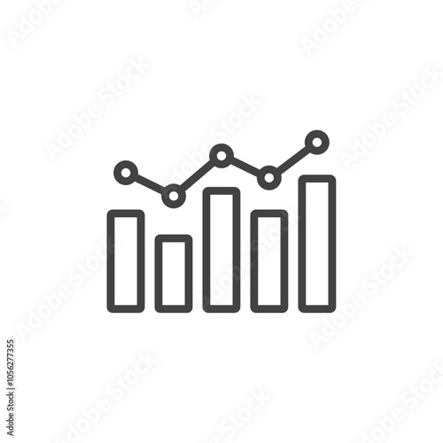 Chart Icon Symbol mark in filled style