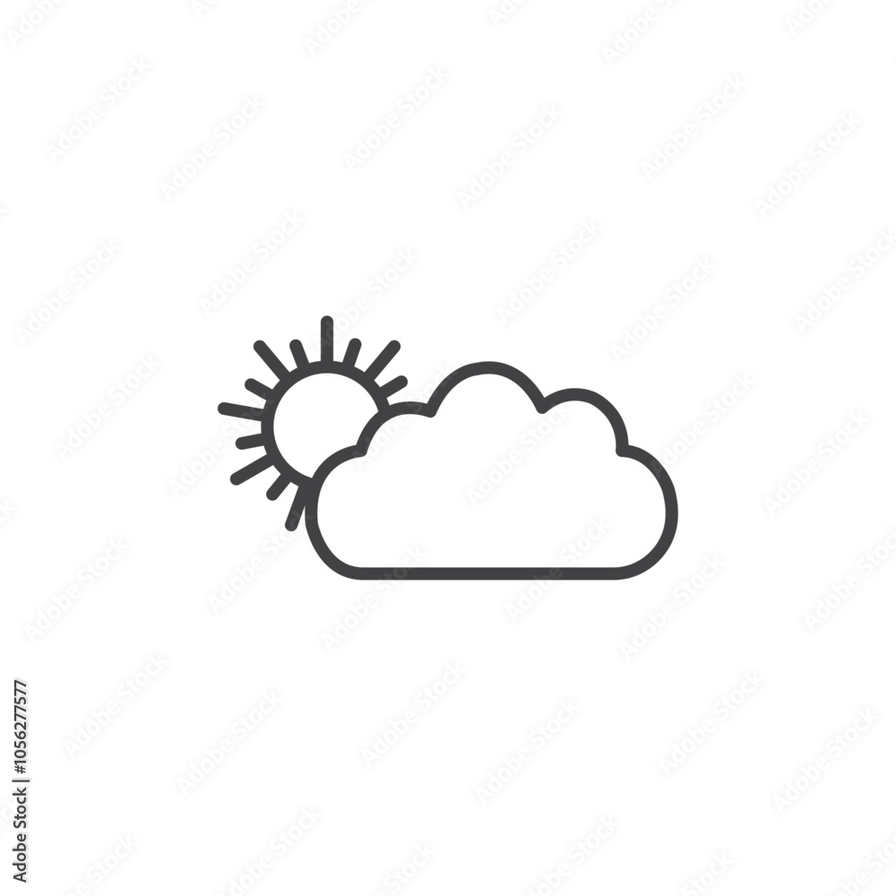 Cloud sun icon Symbol mark in filled style Cloud sun icon Symbol mark in filled style