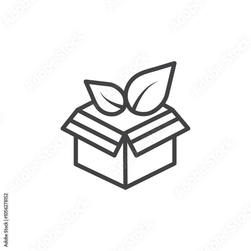 Eco packaging icon Symbol mark in filled style