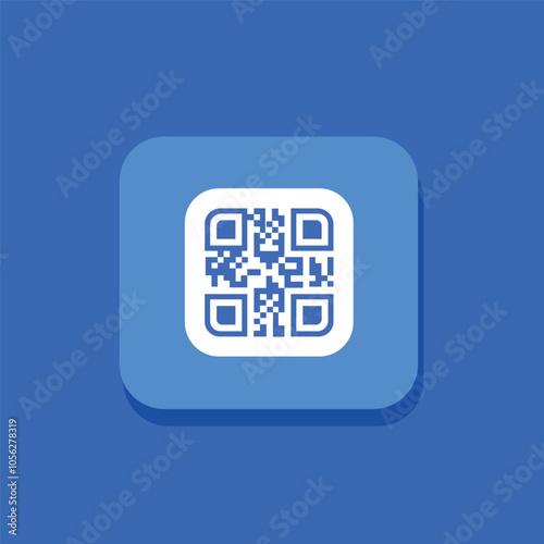 Scan QR code icon on blue square . Digital scanning qr code. QR code scan for smartphone. QR code for payment. Scan QR code symbol	