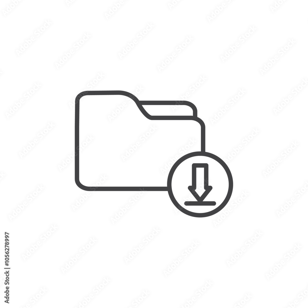 Folder download icon Symbol mark in filled style Folder download icon Symbol mark in filled style