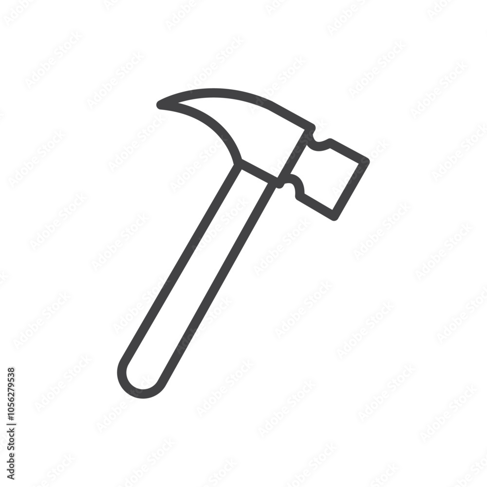 Hammer icon Symbol mark in filled style