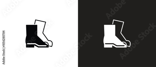 Work Safety icons in the form of Safety Shoes, Personal Protective Equipment Icons, Work Safety Signs on a black and white backgroud.