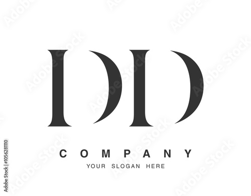 DD logo design. Initial letter d and d serif font style. Creative classic company name typography. Trendy logotype or identity.