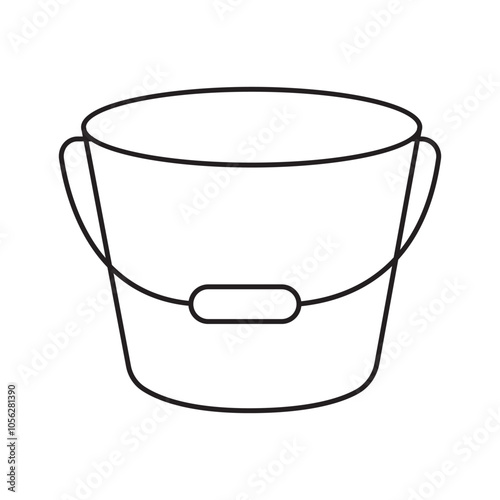Bucket icon vector line art design