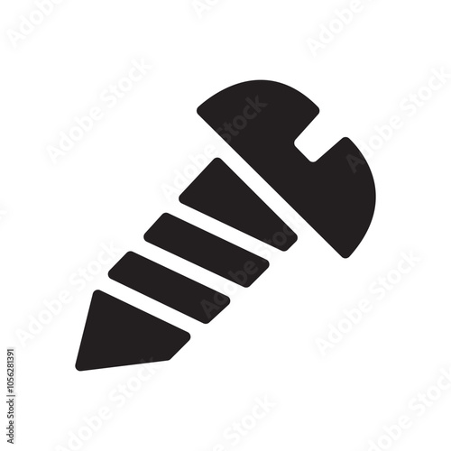 Screw icon design. Illustration of a steel screw